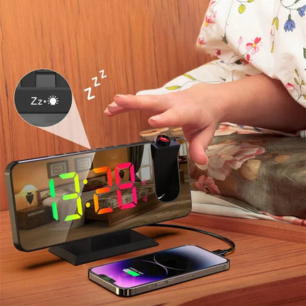 Großer Spiegel Projektionswecker netzbetrieben