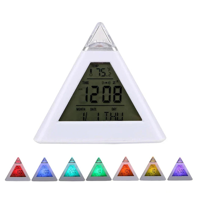 Pyramiden Wecker mit Stimmungslicht