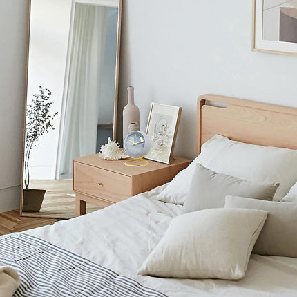 Runder Vintage Wecker in Blau