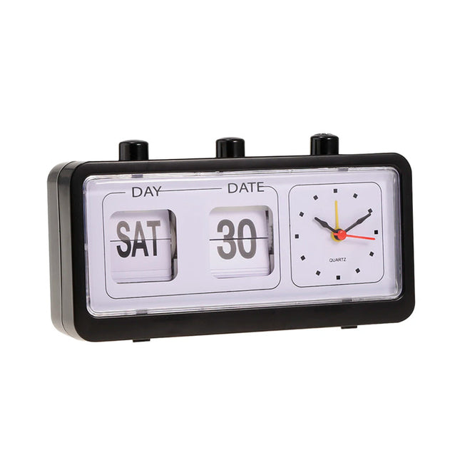 Retro Wecker mit Fallblatt Kalender