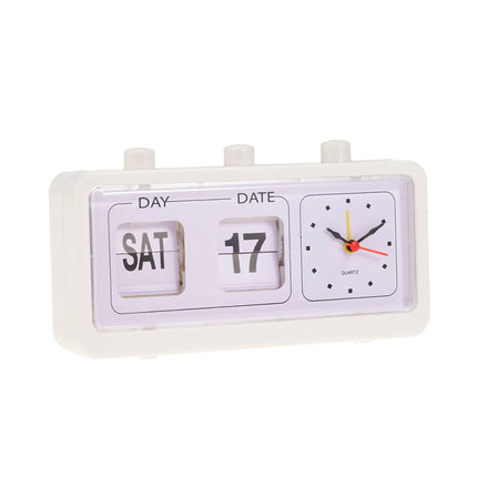 Retro Wecker mit Fallblatt Kalender