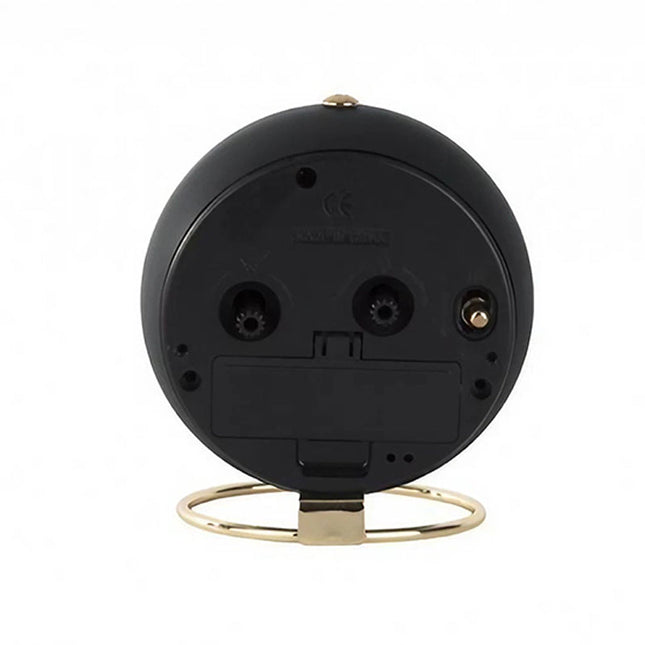 Runder Vintage Wecker in Schwarz