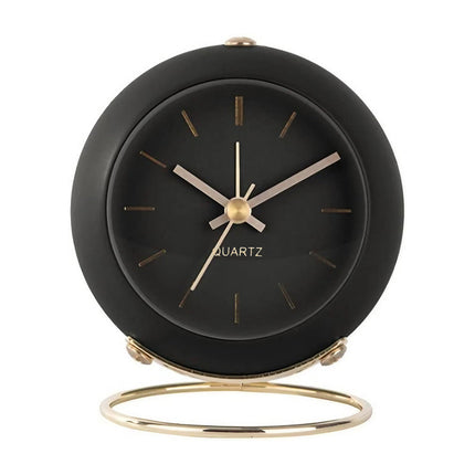 Runder Vintage Wecker in Schwarz