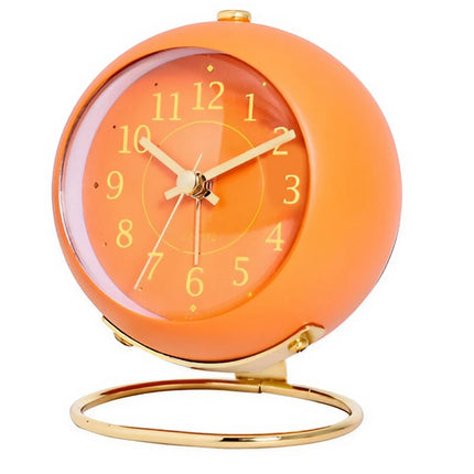 Runder Vintage Wecker in Orange