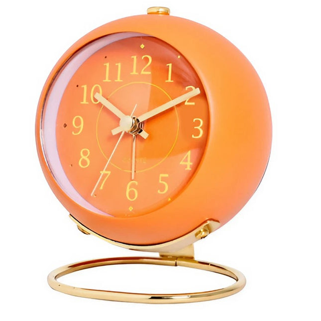Runder Vintage Wecker in Orange