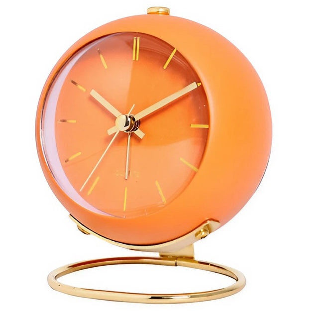 Runder Vintage Wecker in Orange