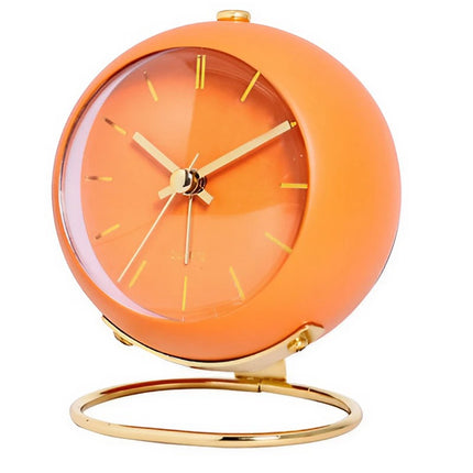 Runder Vintage Wecker in Orange